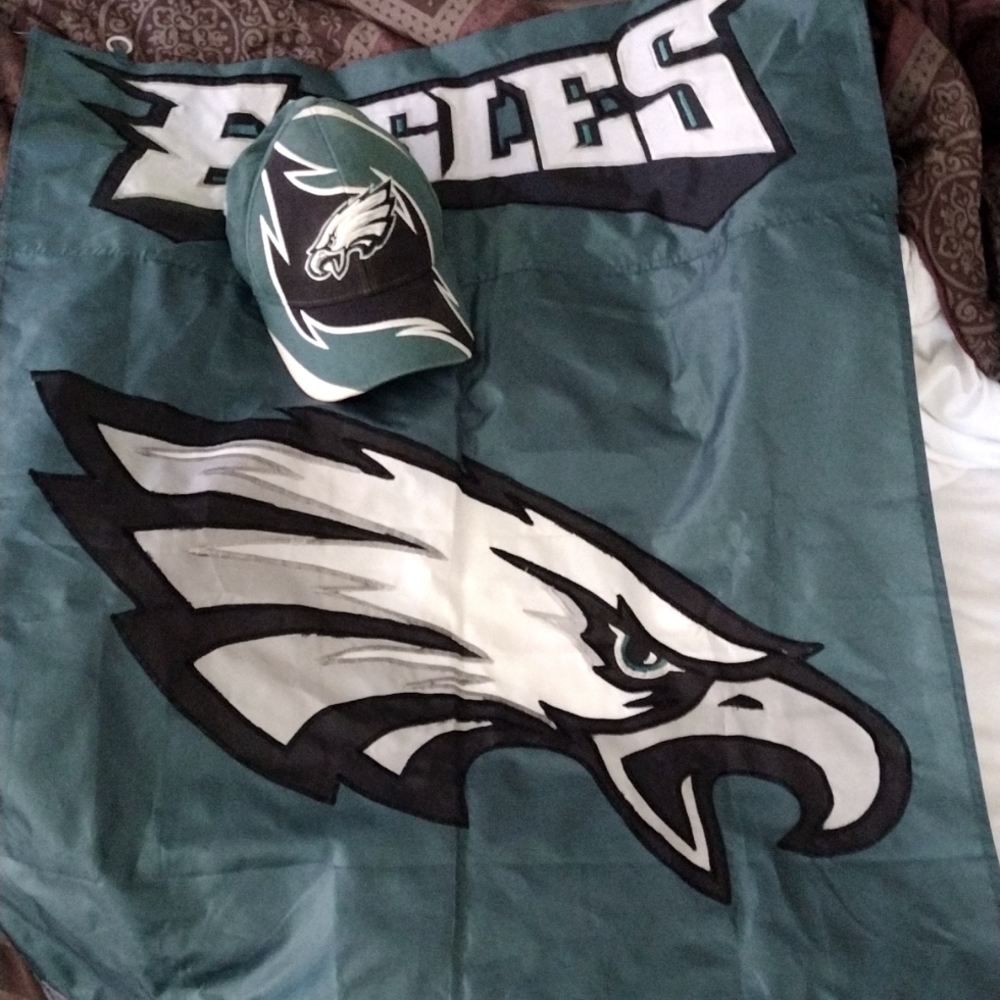 Eagles flag and hat collectibles